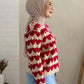 Nonaetal Cupid Heart Knit Sweater Long Sleeve Mix