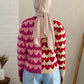 Nonaetal Cupid Heart Knit Sweater Long Sleeve Mix