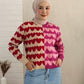 Nonaetal Cupid Heart Knit Sweater Long Sleeve Mix