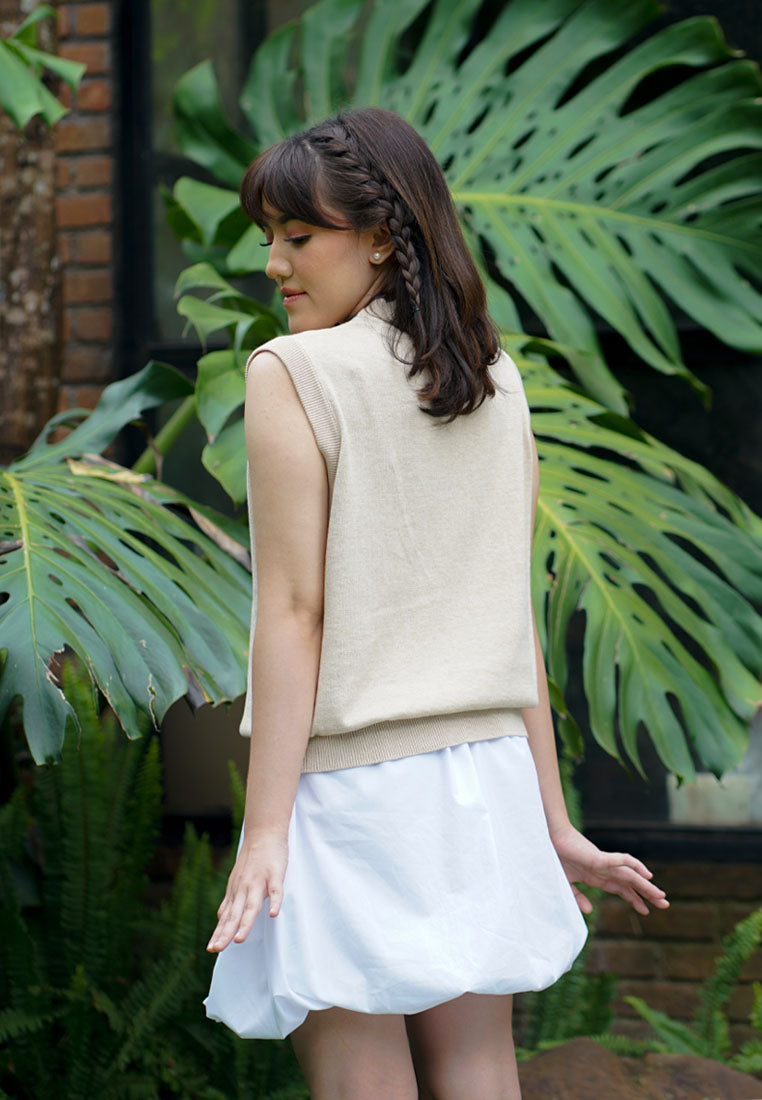 NONAETAL X IFY ALYSSA Seirama Sleeveless Knit Latte