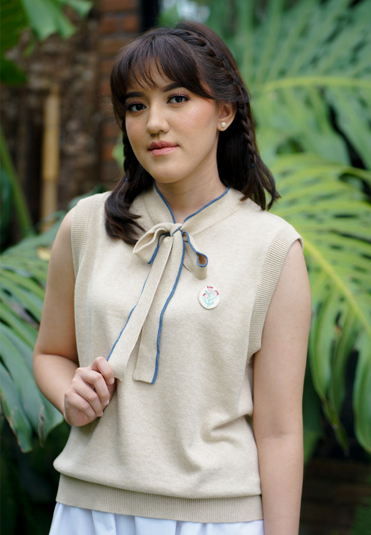 NONAETAL X IFY ALYSSA Seirama Sleeveless Knit Latte