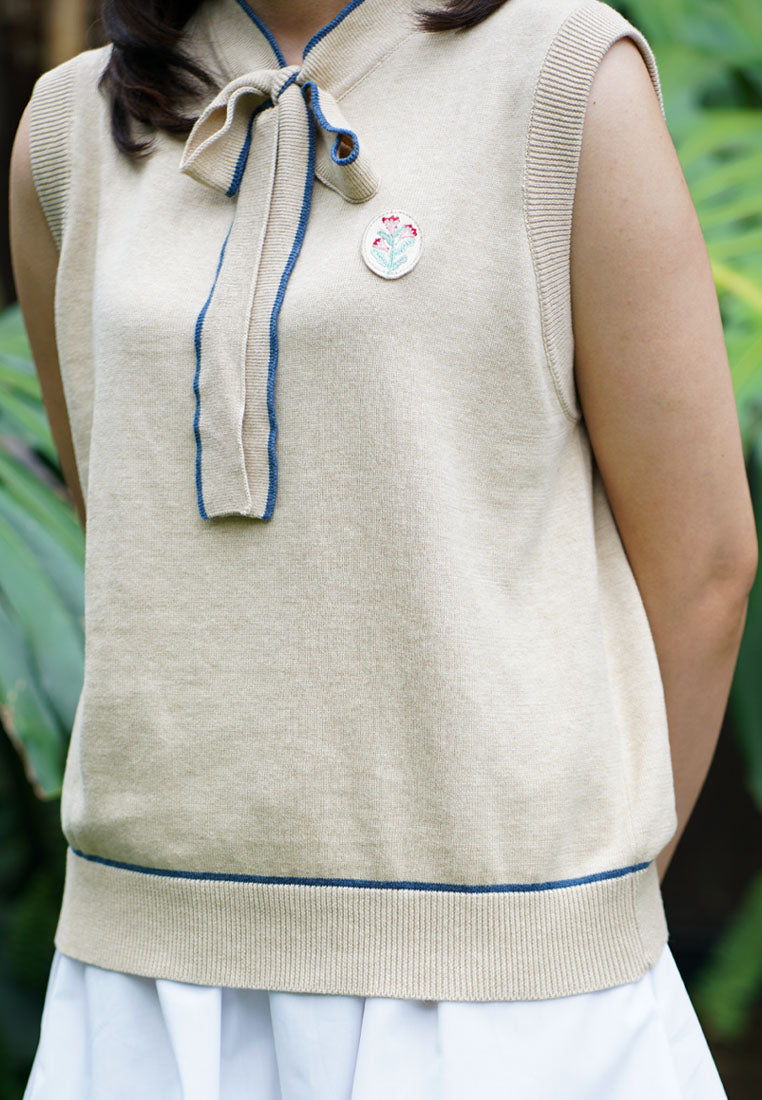 NONAETAL X IFY ALYSSA Seirama Sleeveless Knit Latte