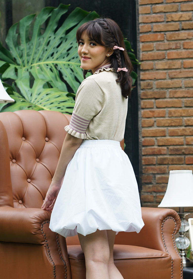 NONAETAL X IFY ALYSSA Memori Bubble Mini Skirt White