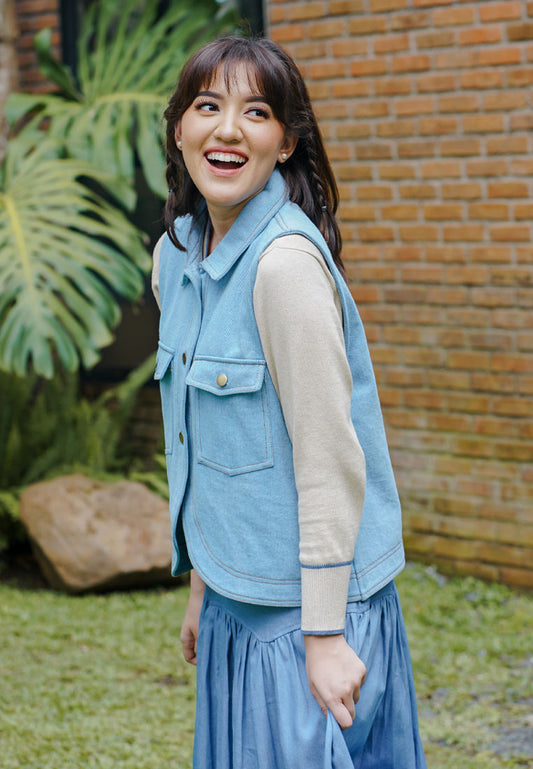 NONAETAL X IFY ALYSSA Pelita Lara Denim Vest Light Denim