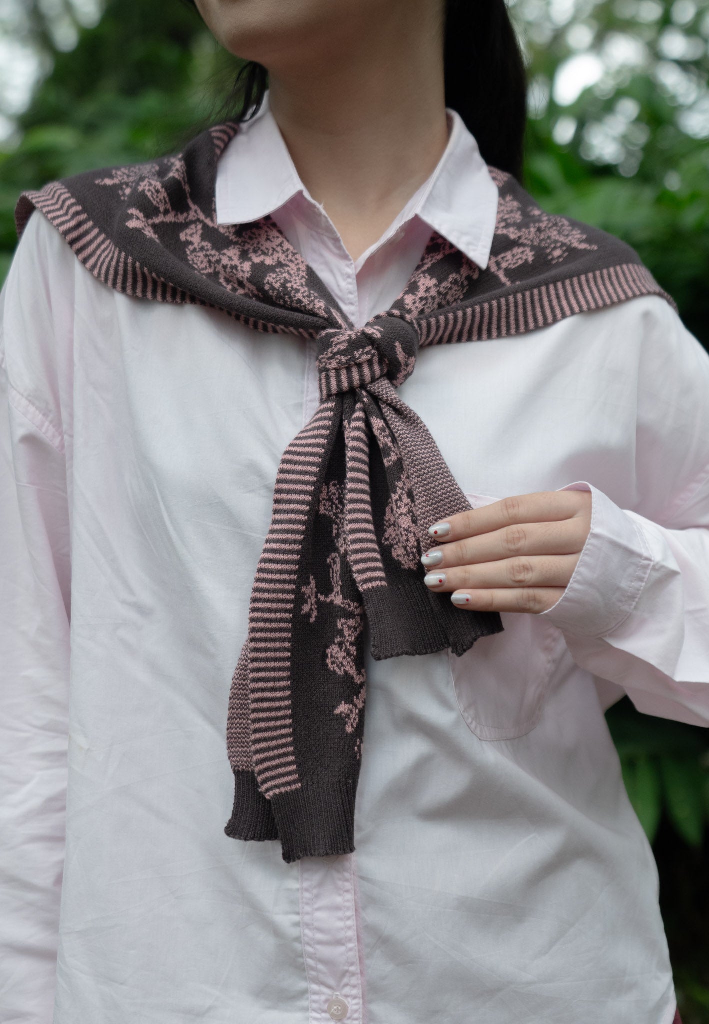 NONAETAL Seoul Jalak Shirt Long Sleeve Knit Shawl