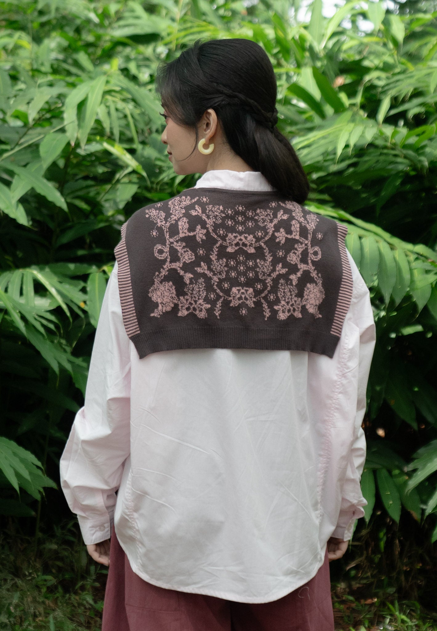 NONAETAL Seoul Jalak Shirt Long Sleeve Knit Shawl