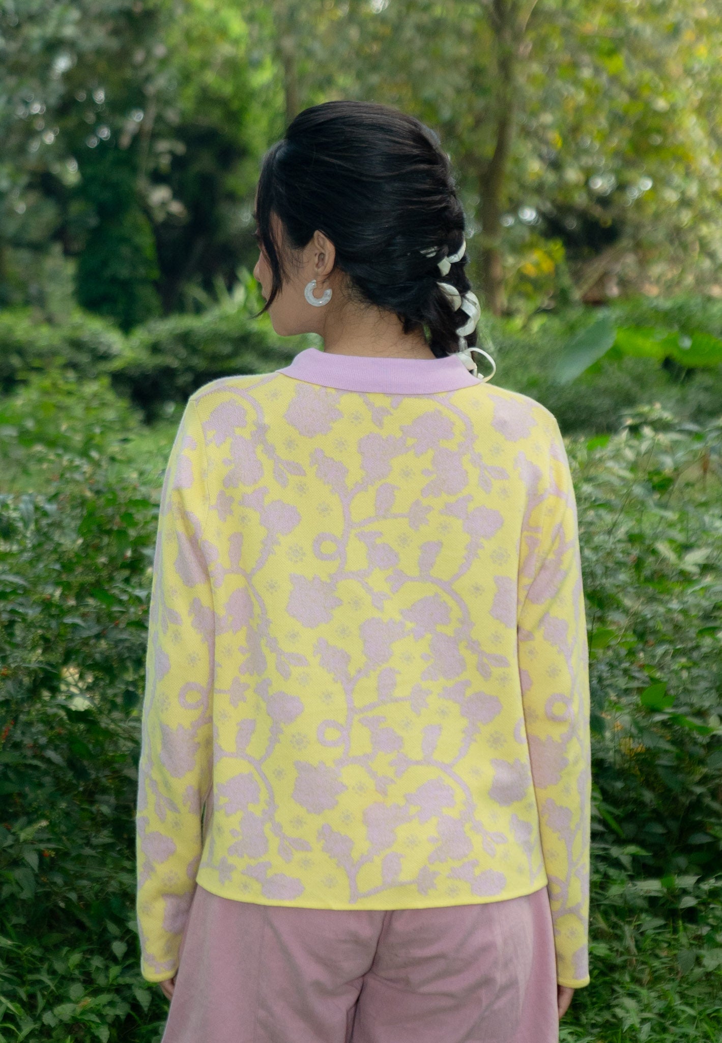 NONAETAL Velma Jalak Knit Polo Long Sleeve