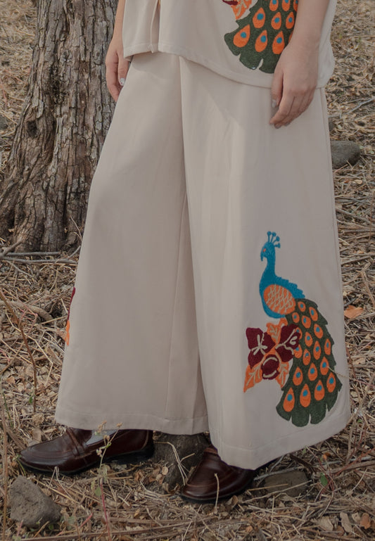 NONAETAL Bougainville Peafowl Pants Winter Cream