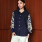 NONAETAL Garlan Shirt Knit Sleeve Navy