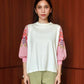 NONAETAL Milla T-Shirt Knit Short Sleeve Broken White - Pink