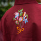 NONAETAL X SMITTEN Summer Sun Floral Embro Knit Top Maroon