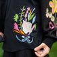NONAETAL X SMITTEN Summer Sun Floral Embro Knit Top Black