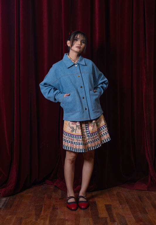 NONAETAL X DIANABLE Phoenix Embroidery Jacket Light Blue Denim