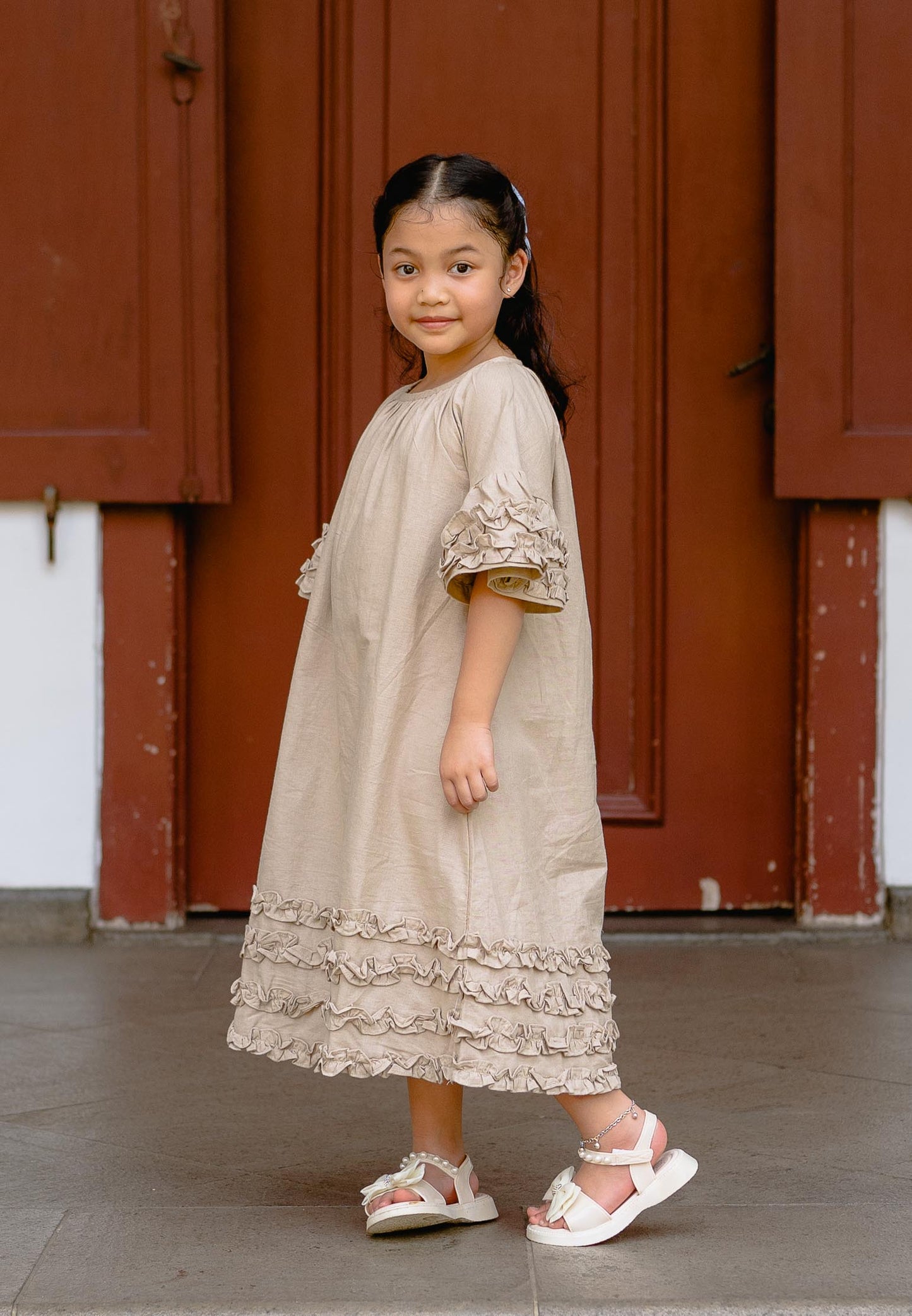 NONAETAL Loire Dress Kids Ivory