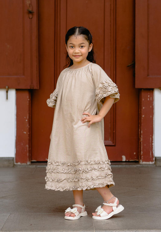 [Preorder] NONAETAL Loire Dress Kids Ivory