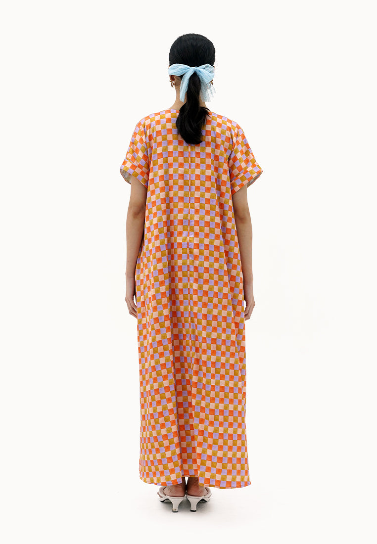 NONA Abaya Dress Short Sleeve Orange