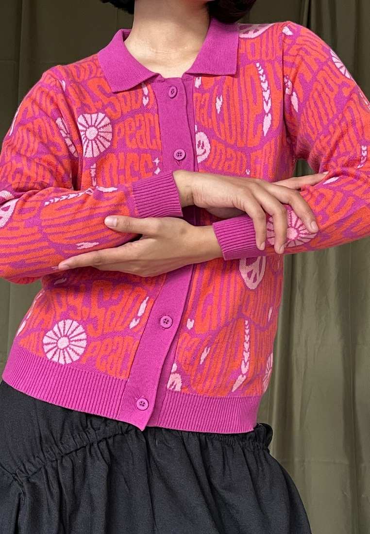 NONA Peace Shirt Long Sleeve Pink Punch