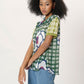 NONA Celosia Pleats and Knitted Shirt Short Sleeve Kelly Green