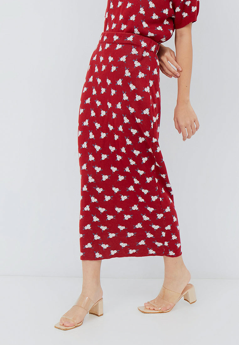 NONA Sonet Knit Skirt Red